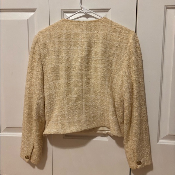 Cream Tweed Crop Jacket - Picture 5 of 5